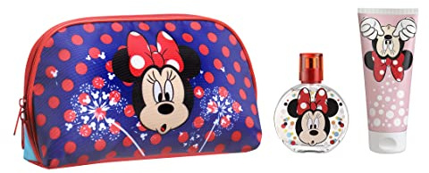 Minnie Mouse Geschenk Set: Parfum für Kinder (50 ml) & Duschgel (100 ml) + wunderschöner Kulturbeutel, Geschenk für Mädchen