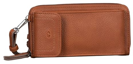 TOM TAILOR bags Ela Damen Geldbörse Portemonnaie Reißverschluss Groß Braun