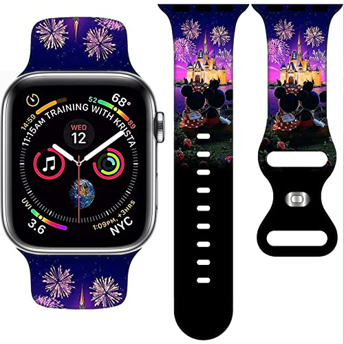 Replacement Apple Watch Band 38mm/40mm/41mm/42mm/44mm/45mm, Cute Replacement Band for Apple Watch SE2 Series 9 8 7 6 5 4 3, Silicone iWatch Band for Women Men
