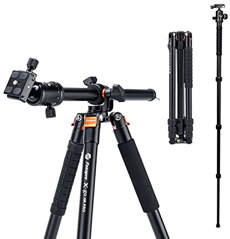 Fotopro Horisontellt stativ, 75 tum kamerastativ i aluminium med flera vinklar i mittkolumnen, monopod med kulhuvud QR-platta bärväska, horisontellt stativ overhead-kamera för DSLR-kamera