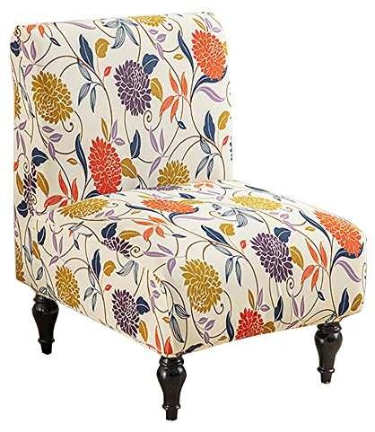 Meigeh Akzentstuhl Stuhlhussen Accent Chair Stuhlbezug ohne Armlehnen Sesselbezug 1 Sitzer Akzentstuhl Stuhlabdeckungen Armloser Blumenrebe
