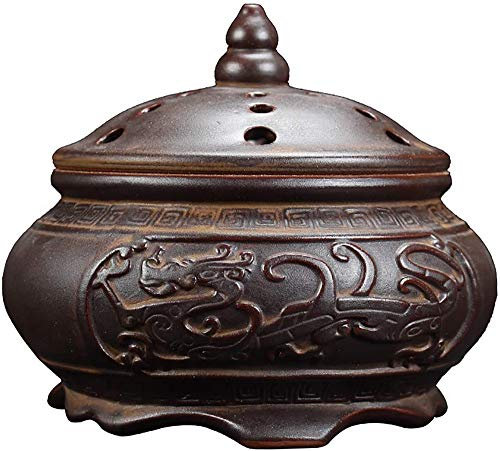 Statua della decorazione fortunata dell'acqua del vento, bruciatore di incenso a cono con porta bastoncini di incenso - Porcellana cinese decorata