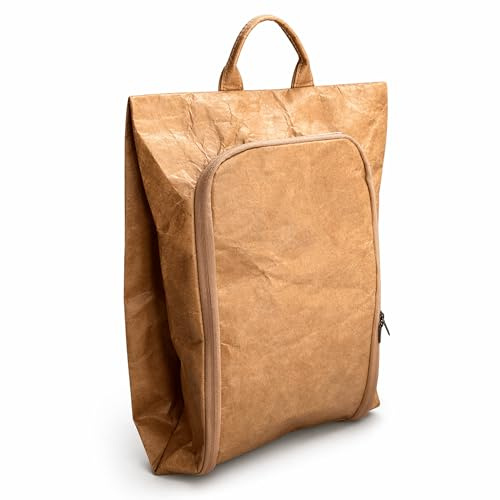 LowCarbonLife Schuhtasche aus Tyvek® für Flache Damenschuhe & Kinderschuhe, Leichter Faltbarer Schuhbeutel mit Reißverschluss, wasserabweisender Schuh-Organizer für Koffer, Reise & Zuhause, Braun