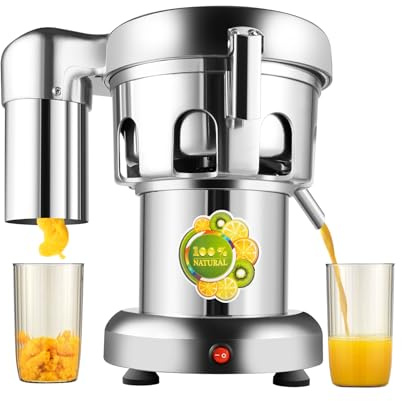LIYUANJUN Heavy Duty Commercial Juice Extractor Machine, Stainless Steel Juicer Maker for Fruits and Vegetables Constructed Centrifugal Juice Making Tool Kitchenware 110V 60Hz 370W