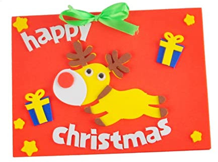 ABOOFAN Pädagogisches Weihnachtskarten-bastelset Für Kinder 3-teiliges Grußkarten-zubehör Weihnachtsbastelsets Umschläge Zufälliger Stil