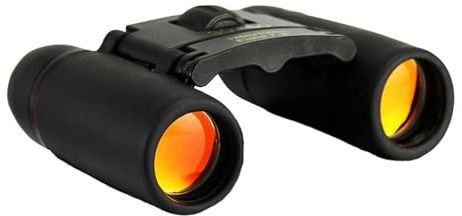 Meichoon Fernglas Einziehbar Schimmernde Nachtsicht Mini Leicht zu Fokussieren Geeignet für Vogelbeobachtung Outdoor Reisen mit Stoffbeutel Erwachsene und Kinder Roter Film, Q-TS01 RED