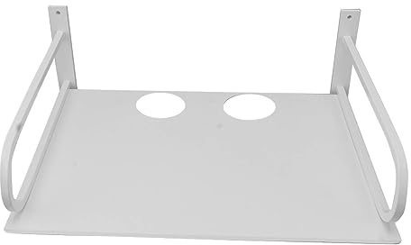 Naroote Projector Shelf, Wall Mounted Projector Shelf Router Shelf Media Shelf Rounded Edges Thick Fade Resistant Floating Projector Shelf Metal for TV Boxes (White)