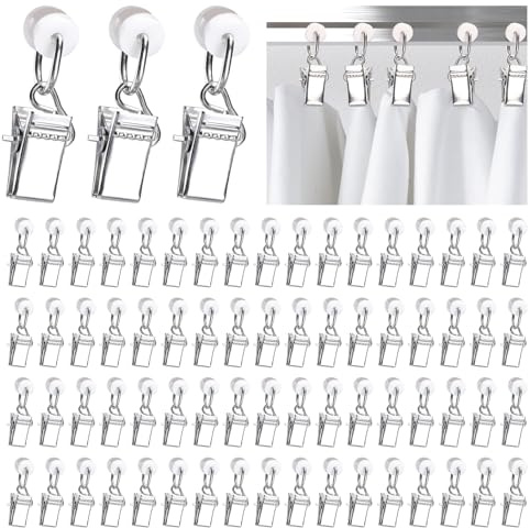 70pcs Clips,klemmhaken,gardinen klammern,Vorhang klammern,gardinenclips Doppelrad