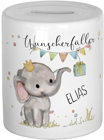 My Sweetheart Spardose Kinder Geldgeschenke Verpackung personalisiert Wunscherfüller Sparschwein Baby Geschenk zur Geburt Junge Taufgeschenke Mädchen Sparbox Tiere Geldbox Geburtstag Elefant