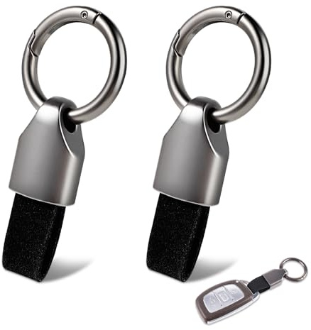2 Stk Schlüsselanhänger Auto Leder Clip Universal Schlüsselband Kurz Halter Mit Ringen Schlüssel Zubehör Für Männer Frauen