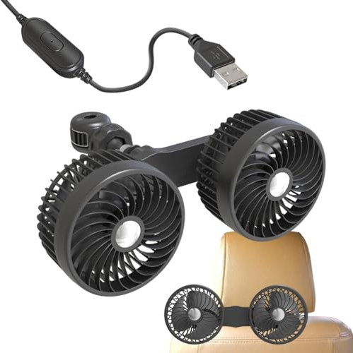Ventilateur de voiture USB | Refroidisseur de charge USB rotatif 12 V pour voiture, fournitures de refroidissement, installation facile, ventilateur silencieux
