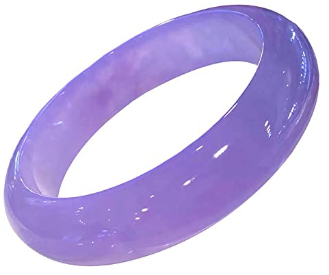 XAoSCd Armreif Aus Natürlichem Violettem Jade Für Frauen Und Mädchen, Klassischer Lavendel-Jade-Armreif, Veilchen-Schmuck Mit Zertifikat Und Geschenkbox (61)