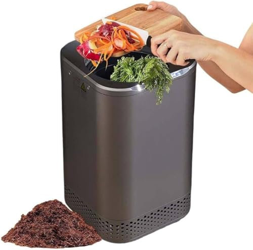 Qiang Processore per Rifiuti Alimentari 2,5L Contenitore per Compost per Rifiuti da Cucina Inodore Macchina Automatica per Compostaggio Rifiuti Alimentari su Piccola Scala per Uso Domestico