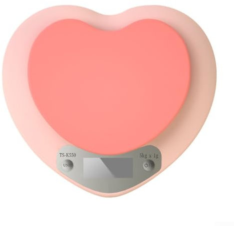 Convenient and Stylish Kitchen Scale, 5kg Capacity, for PINK Heart shaped LCD Display