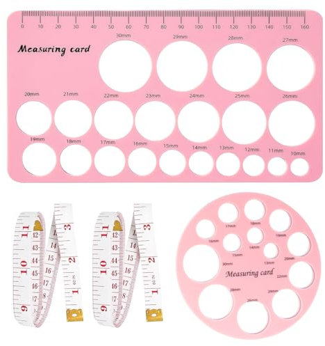 Ieron 2pcs Silicone Nipple Measuring Ruler Set – Breast Diameter Measuring Tool for Sippy Cup Nipples, Pink Square & Round with 1.5m Soft Tape Measure, Accurate Nipple Size Measurement