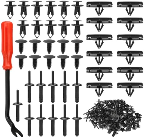 Wjelet 121 Stück Auto Befestigung Clips, Befestigungsclips Auto mit Demontage Werkzeuge, Universal Kunststoffnieten Auto Clips, Türverkleidung Klammern Stoßstangen Plastikklips, Auto Werkzeug für Jeep