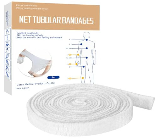 Elastic Net Wound Dressing Bandages 7Mx2.5CM Stretch Support Bandage Breathable Tubular Gauze Dressing Wrap Retainer for Wrist Forearm