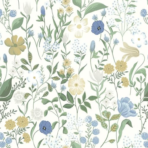 CiCiwind Selbstklebende Tapete Beige Blumen Tapete 44×300cm Wasserdichtes Möbelfolie Selbstklebend Vinyl Abnehmbarer Klebefolie Blumen für Wand Schränke Möbel Dekor