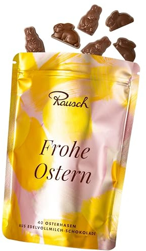 Rausch Hasenfiguren im Beutel (400 g / 40 Stück) – Mini Schokolade Osterhasen aus Edelvollmilch-Schokolade mit min. 39% Kakaogehalt – Ostergeschenk Schokolade