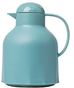 Jarra térmica de acero inoxidable para café, Termo de doble capa de vidrio, termo, tetera, tetera, gran capacidad, jarra de agua caliente for cocina, el mejor regalo, olla aislante de 1 l(Blue)