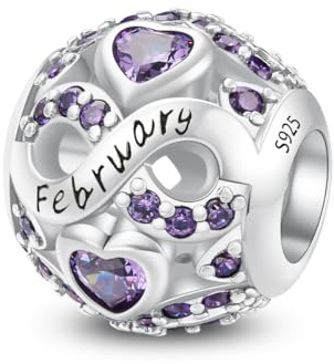 Aurevella 925 Birthstone Charms en Argent Sterling Pour Bracelet&Collier Européen, Anniversaire, Fête des Mères, Noël Cadeau de Bijoux Pour les Femmes