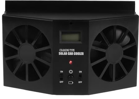 MAGICLULU Solar Car Exhaust Fan Double Outlets for Window Solar Powered Vehicle Fan for Air Circulation and Cooling
