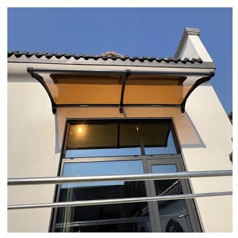 Auvent marquise de porte d entrée,auvent de terrasse,Marquise Polycarbonate,Auvent Marquise d'Entrée de Bloc UV de 99,99%,Auvent en Arche,Protection Contre Pluie Neige UV(100x280cm/39x110in)