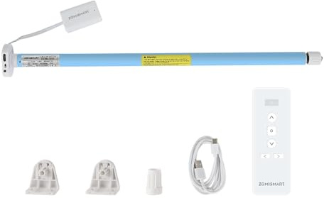 Electric Motorized Roller Shade Motor with WiFi Dongle for 17/25/28mm Tube, Self-Lock, Built-in Battery Charging, Works with Alexa, Google Home, Yandex, Tuya, SmartLife (Motor with 9 Channel Remote)