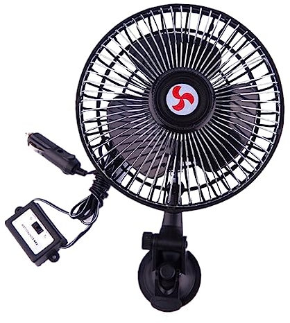 Lurrose 1PC Car Air Cooling Fan with Suction Cup Vehicle Dashboard Fan for Comfortable Wind Experience Lightweight Quiet Operation Angle for Daily Needs Easy Installation for Car Interior