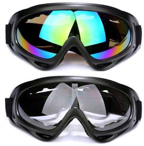 katmerio Ski Snowboard Brille, 2 Stück Skibrille Herren Damen, UV-Schutz Snowboard brille Anti-Beschlag, Motorradbrille, Skibrille Verspiegelt, Geeignet für Outdoor-Sportarten