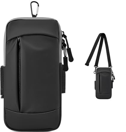 GORWRICH 2-in-1 Running Armband & Sling Bag for Phones up to 6.8 | Quickly switches from an armband to a sling bag for hands-free workouts and everyday convenience.