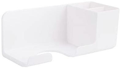 HVRFJXI Supporto da parete per asciugacapelli pettine lozione crema organizer per casa camera da letto bagno contenitore cavo asciugacapelli organizzatore bianco