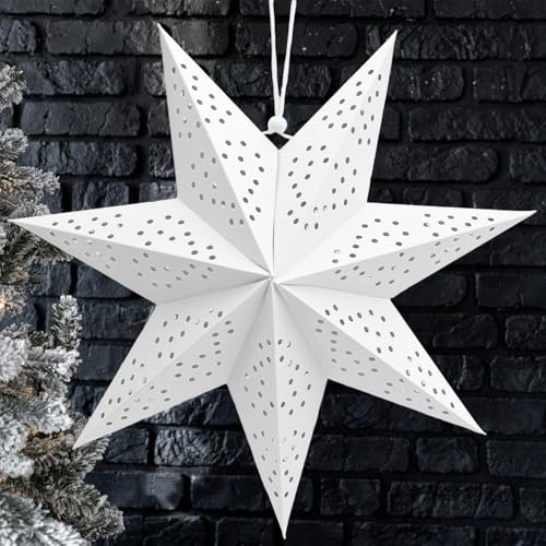 Papiersterne zum Aufhängen,Papierstern Weihnachten,Papierstern 45cm Durchmesser,Papiersterne Zum Aufhängen Stern Weihnachten Fenster für zu Hause,Fenster,Advent,Weihnachten,Geburtstag,Weihnachtsbaum