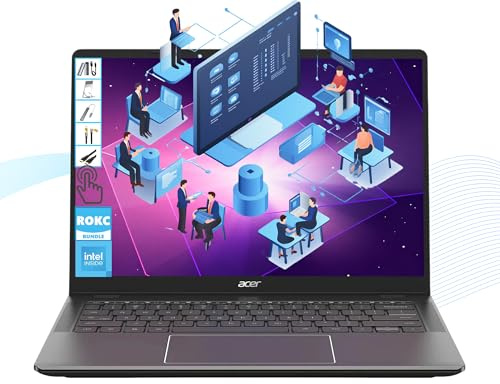 Acer Chromebook Plus 514 14 WUXGA Touch Laptop, Intel Core i3-N355, 8GB LPDDR5X RAM|512GB SSD+512GB Card, Chrome OS|Backlit KB|Wi-Fi 6E, Built-in Security|All-Day Battery for Business|Life, RK Bundle