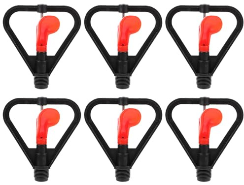 BIUDECO 6 Irrigatori a Rotazione Automatica per Irrigazione Prato Spruzzatori Irrigazione Giardino in Plastica PP Irrigatori Industriali Compatti per Paesaggio e Coltivazioni