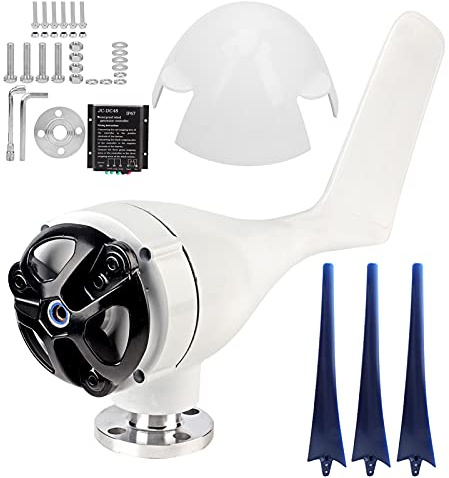 Kit de generador de turbinas eólicas de 300 W, aerogenerador de 3 aspas, plástico de aleación duradero de alta eficiencia, 12 V, 24 V, 48 V, opcional para barcos, terrazas, (48V)