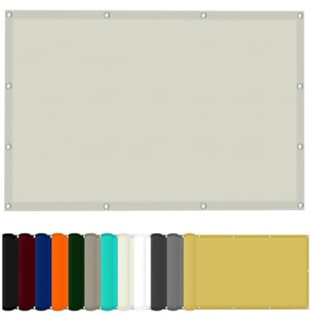 Vela Ombreggiante Impermeabile 150 x 380 cm Protezione Raggi UV 95% Tenda da Sole per Esterno con Occhielli per Serre, Terrazze, Sabbia, bianco