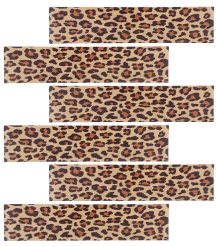 6Pezzi Stampe Leopardate Strisce Commestibili Bordo Torta, 28x6,2cm Carta Riso Glutinoso Decorazioni Bordo Avvolgibile Torta Leopardate per Donne Articoli Festa Compleanno Tema Animali