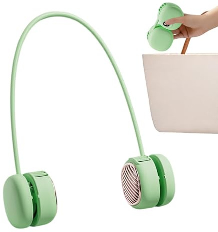 Genérico Ventilador De Cuello Portátil Recargable,5 Velocidades Silencioso Flexible Y Ponible | Portátil Recargable para Cuello | Para Camping Crucero Aire Coche Viajes Verano Mujeres Hombres