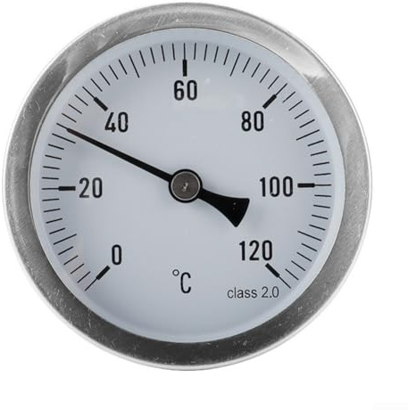Termómetro bimetálico analógico de acero inoxidable para parrilla de gas, reemplazo de barbacoa, a calibre 120C con funda de latón para cocinar al aire libre, caldera y olla