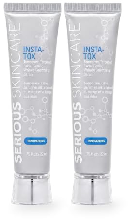 Serious Skincare INSTA-TOX Instant Wrinkle Smoothing Serum - Facial Filler Improves Appearance of Lines, Pores & Deep Wrinkles - Temporary Skin Tightener - Face Firming - .75 Fl Oz (2Pack)