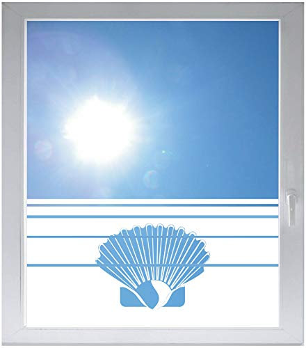INDIGOS UG Sichtschutzfolie Glasdekorfolie Fensterfolie mit Motiv satiniert Blickdicht - E738 Schöne Schnecke - 800 mm Länge - 500 mm Höhe - Streifen - selbstklebend - matt