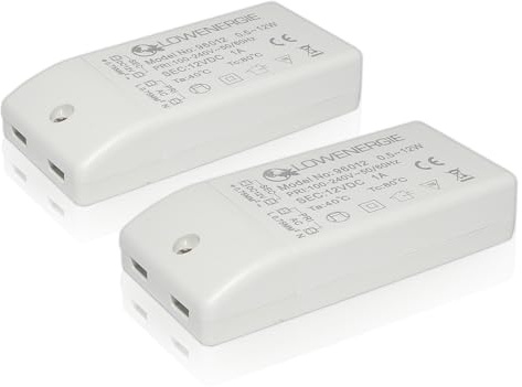 LOWENERGIE LED Driver Power Supply Transformer, 12w 240V - DC 12V, for Light Strips, LED Bulbs and Ring Doorbell (2)