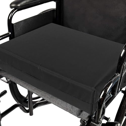Porter and Lambert Pressure Relief Orthopedic Foam Comfort Cushion Polyester Cover Wheel Chair Seat Cover Reduce Back Ache, Improve Posture (16” x 16” x 2”)