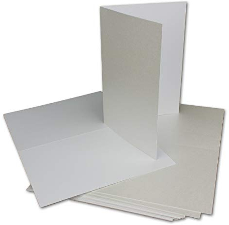 60x Klappkarten blanko mit Umschlag - DIN A6 / C6 Weiß matt glänzend - Faltkarten A6 10,5 x 14,7 cm mit Briefumschläge C6 11,5 x 16 cm - Karten Umschlag Set von Glüxx Agent