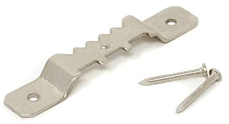 Honbay Photo Frame Accessories, 50PCS Picture Frame Sawtooth Hangers, Double Hole, with 100PCS Nails, Silver