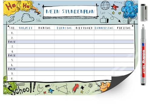 younikat Stundenplan abwischbar magnetisch Comic - DIN A4 - dv486