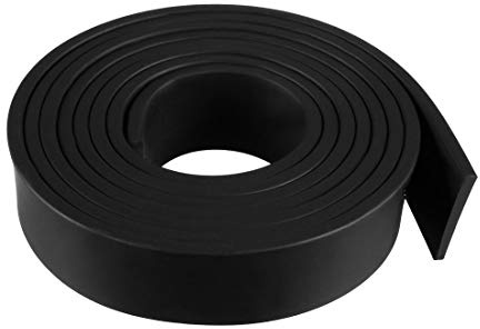 sourcing map Gummidichtung Gummistreifen Massiver Rechteck 15 mm Breit, 2 mm Dick, 1 Meter Lang, Schwarz