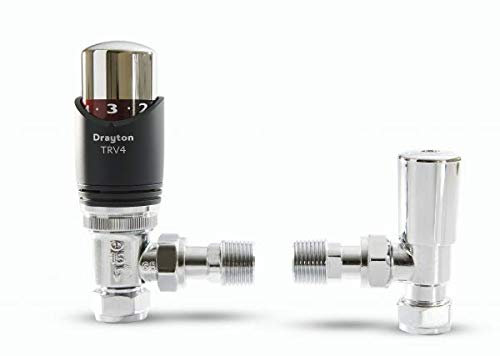 Drayton TRV4 Anthracite 15mm Angled with Lockshield 0705210