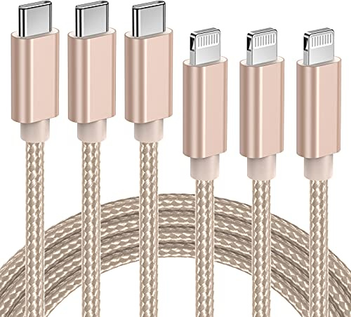 Quntis Set 3 nylon USB C till Lightning-kabel iPhone snabbladdning MFi certifierad 2 M, USB C Lightning-laddare för iPhone 12 13 Mini 11 Pro X XR XS Max 8 iPad Pro 2018/Air 2019 Mini,